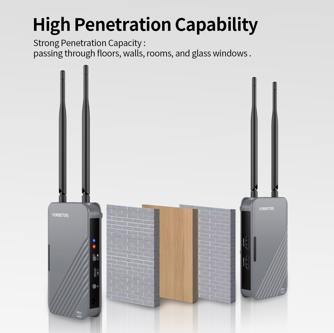 JM500PRO Wireless HDMI Video Transmitter and Receiver, 1640ft(500m), grey