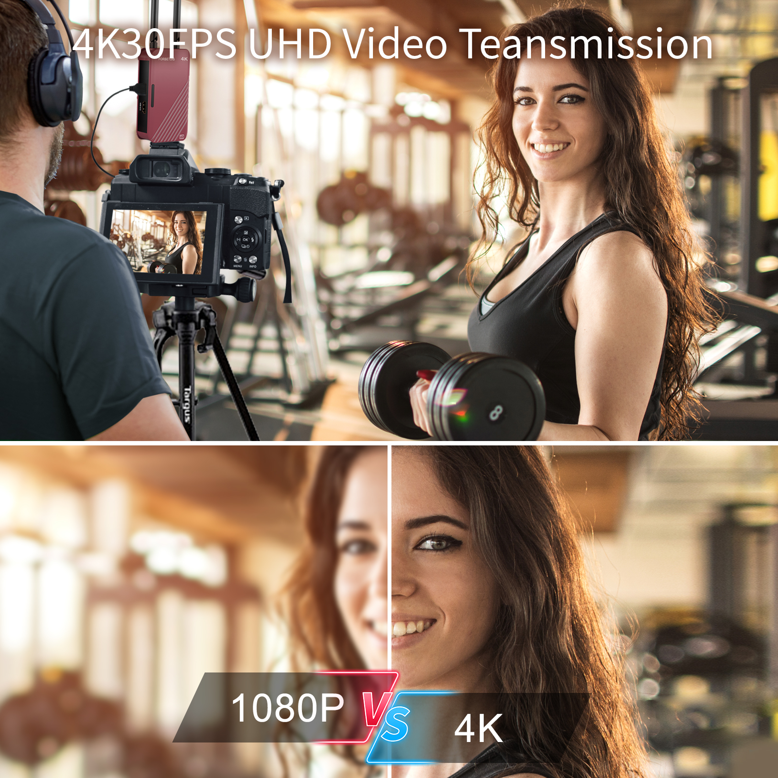 JM500PRO Wireless HDMI Video Transmitter and Receiver, 1640ft(500m), Red